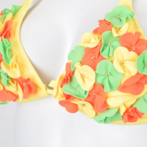 NEW Swimbay Rosette 2pc String Bikini Swimsuit Swimwear (Medium, Yellow) - Picture 4 of 5